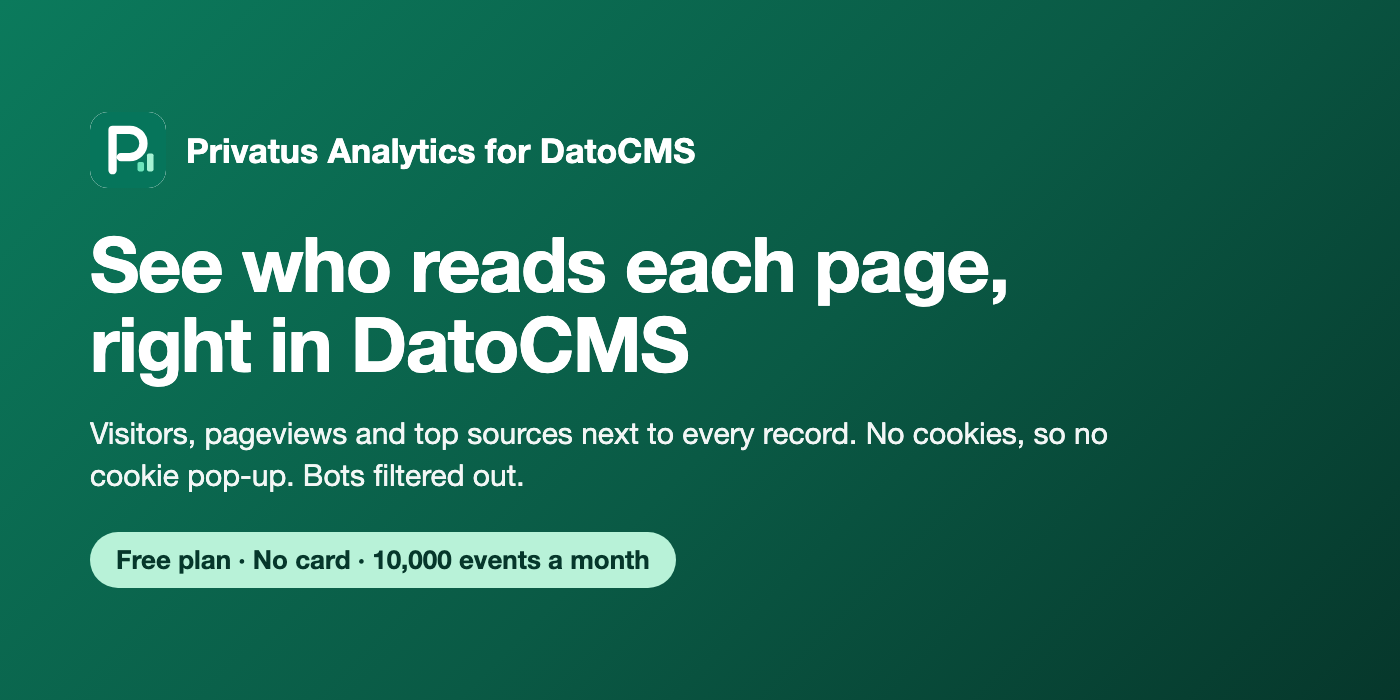 Privatus Analytics for DatoCMS