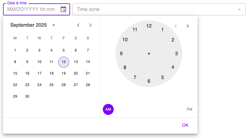 Date and time picker